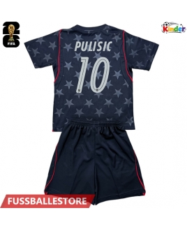 Günstige Vereinigte Staaten Christian Pulisic #10 Auswärts Trikotsatzt Kinder WM 2026 Kurzarm (+ Kurze Hosen)